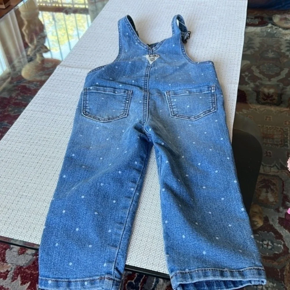 OshKosh B’gosh 4T Polka Dot Denim Overalls